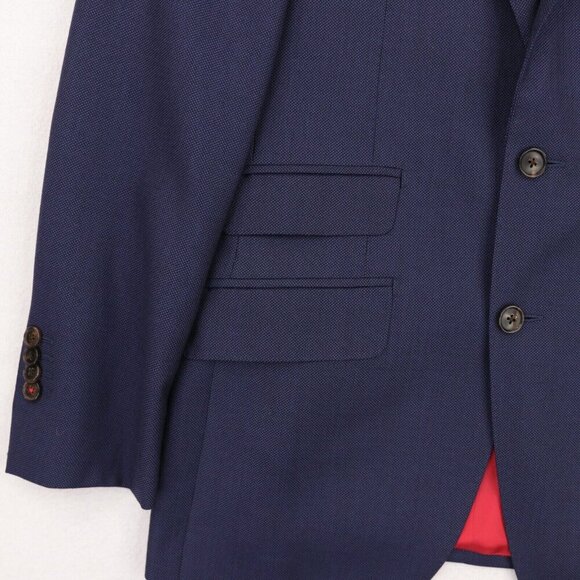 Suitsupply Sienna Ticket Pocket VBC Wool Suit Size 36R Blue Birdseye - Picture 3 of 14